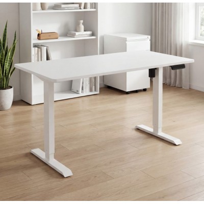 Rašomasis stalas GRAVITY su el. aukščio reguliavimo f-ja (Baltas/Baltos kojos)